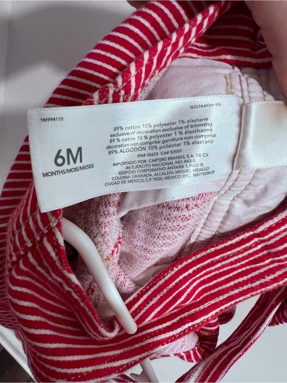 OshKosh B'gosh Red and White Striped Overalls 6-9months